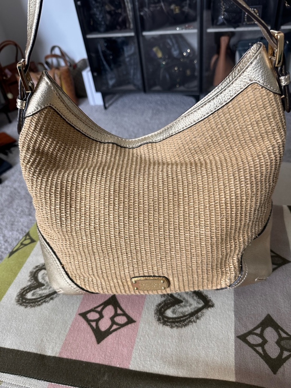Michael Kors Millbrook Wicker Straw Hobo Bag